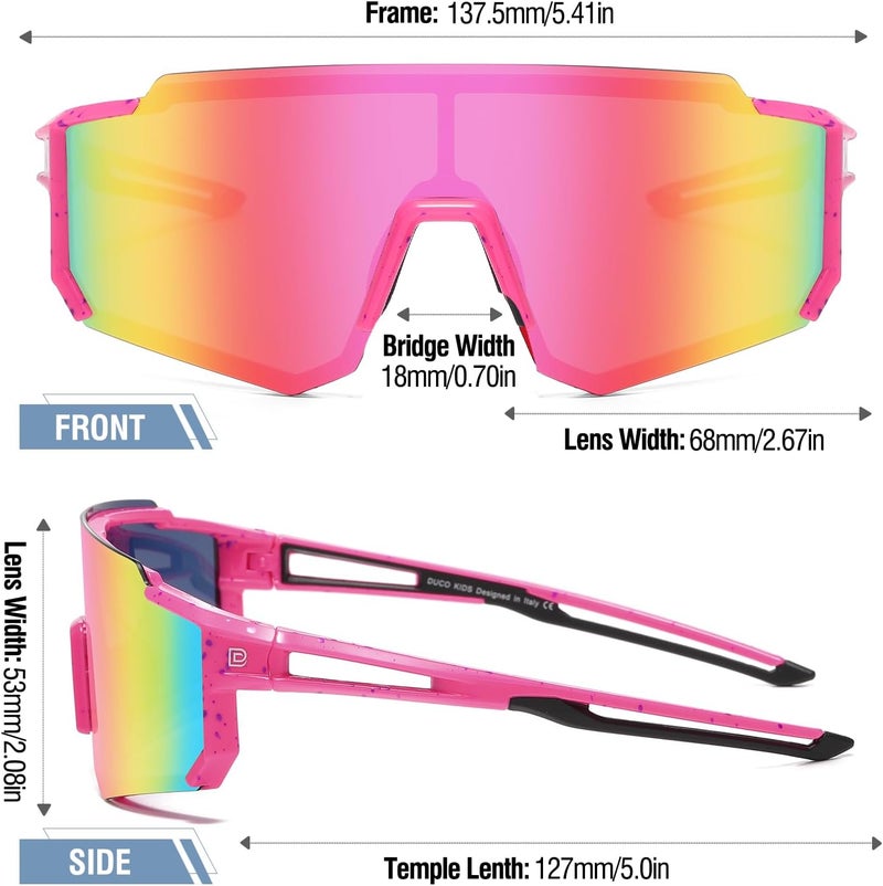 Duco Polarized Kids Sunglasses Youth Sports Cycling Shades Lightweight Frame UV400 Child Boys Girls Baseball SunGlasses DK310 - Image 3